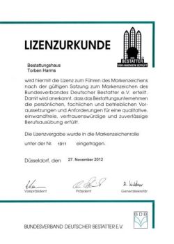 Markenzeichen BDB Bestattungshaus Torben Harms